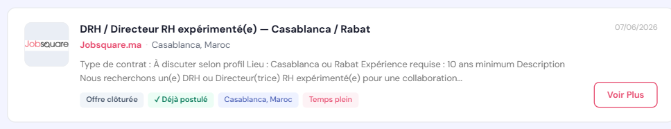 Deux repères sur une même offre, dans les résultats de recherche